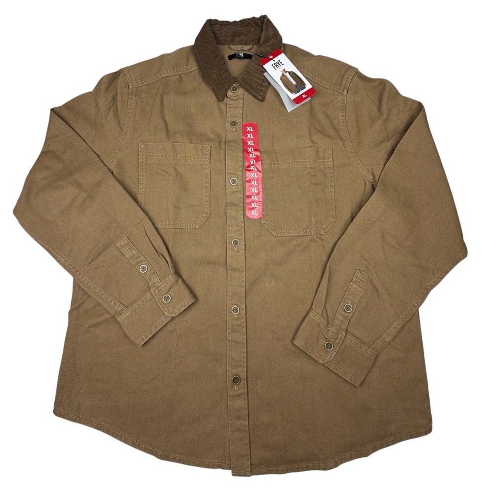 Frye Barn Shacket Men's XL Brown Corduroy Collar NWT Workwear Overshirt